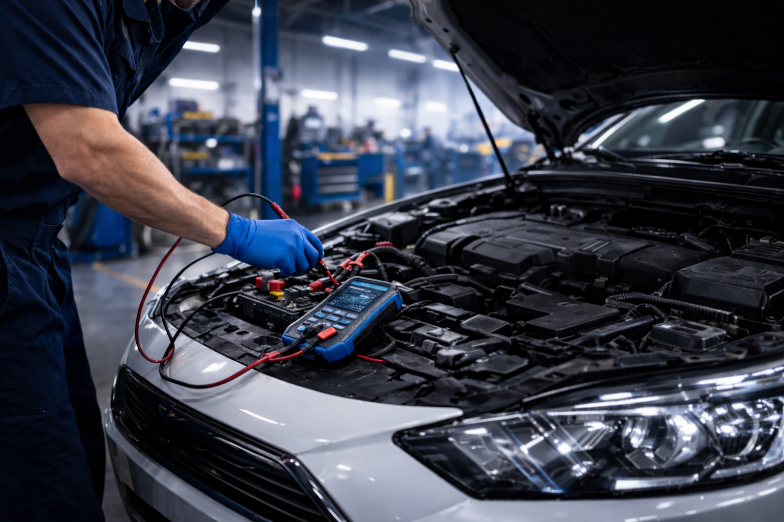 Electrical diagnostic scanning inside a car